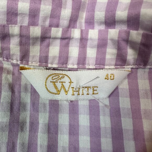 OFWHITE Purple Gingham Midi Dress Charm Detail Made in Turkey Women's Est Small - Picture 2 of 7